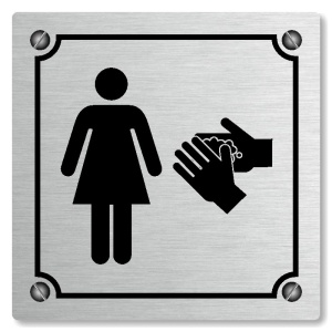 WC ženy, 80x80mm, stříbrná, Kansas